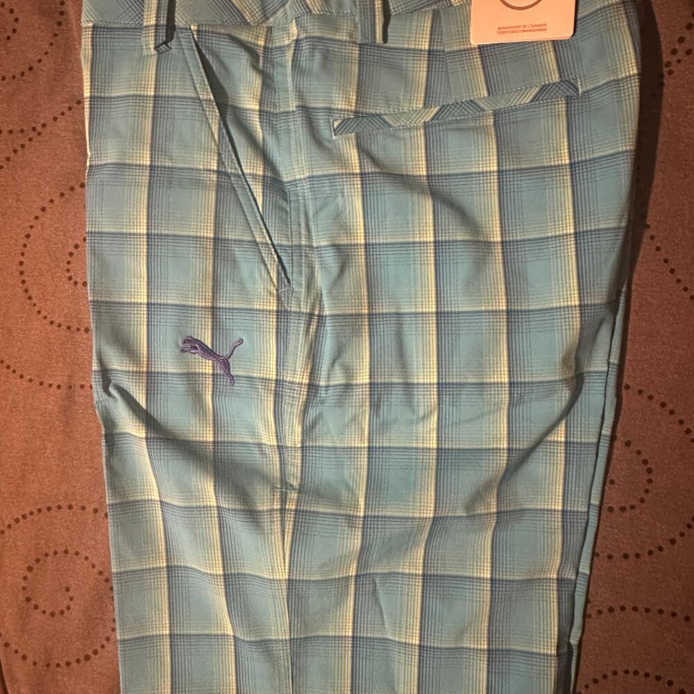 PUMA GOLF PLAID CELL SHORTS SIZE 30 MEN NWT $65.00